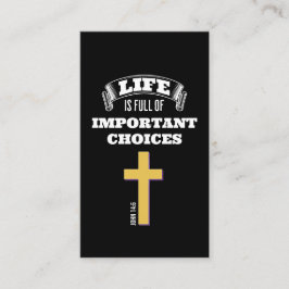 Cartão De Visita A VIDA É CHEIO DE ESCOLHAS IMPORTANTES, Christian