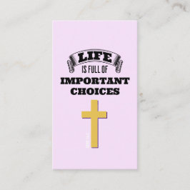 Cartão De Visita A VIDA É CHEIO DE ESCOLHAS IMPORTANTES Evangelismo