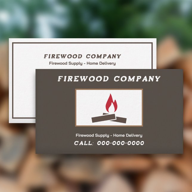 Cartão De Visita Abastecimento de madeira de fogo (Firewood Supply Business Card)