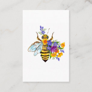 Cartão De Visita Abeja flor com plantas silvestres