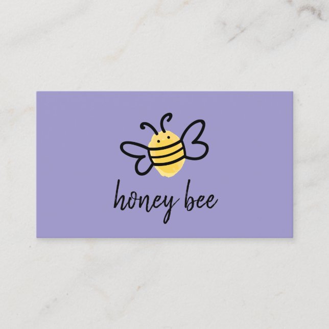 Cartão De Visita Abeja Melífera Roxa Simples (Frente)