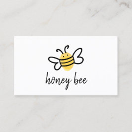 Cartão De Visita Abeja Melífera Simples Branca