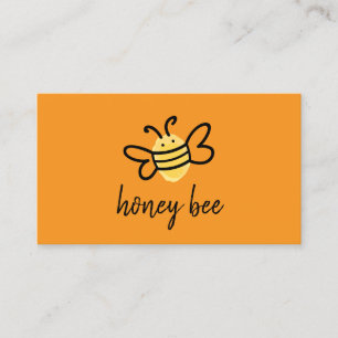 Cartão De Visita Abeja Melífera Simples Laranja