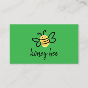 Cartão De Visita Abeja Melífera Simples Verde