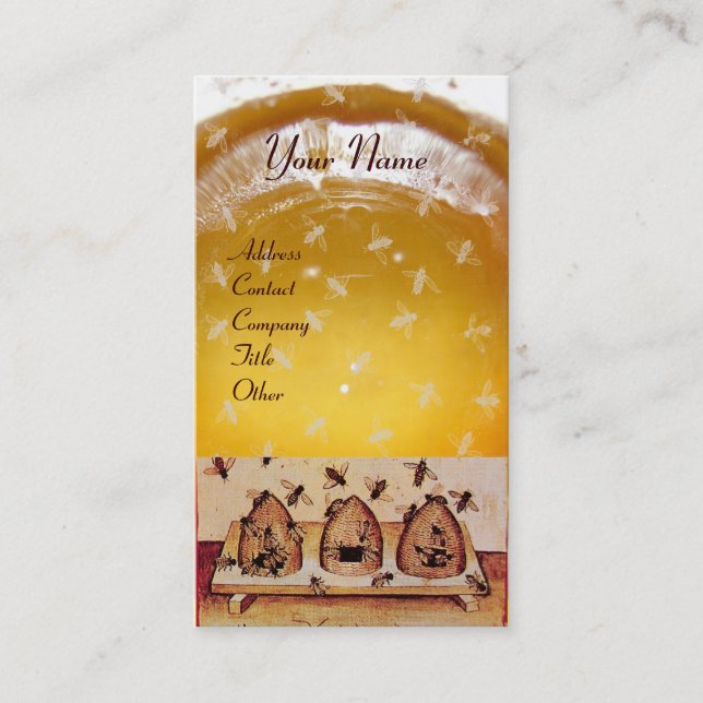 CARTÃO DE VISITA ABELHA DE MEL, APICULTURA, APIARISTA DE CARNE (Frente)