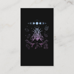 Cartão De Visita Abelha Gótica Crescente Wicca Gótica do Gótico 