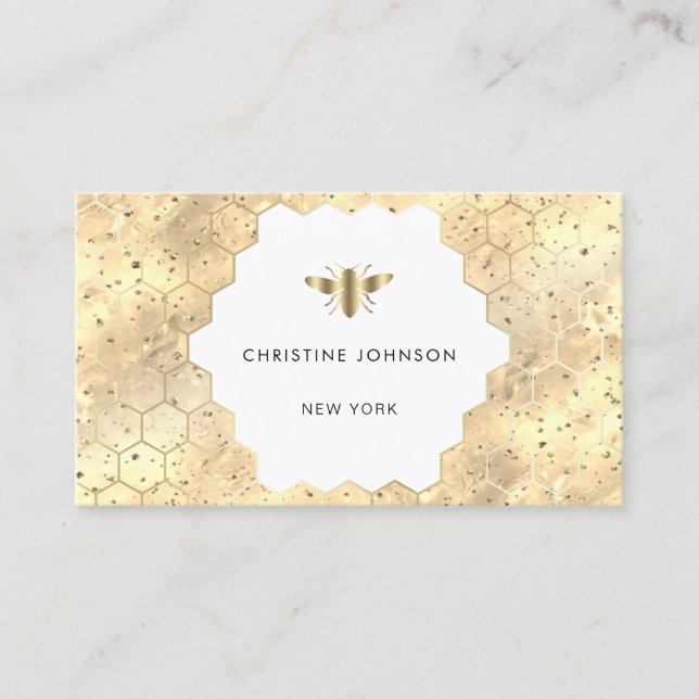 Cartão De Visita abelha hexágona (Frente)