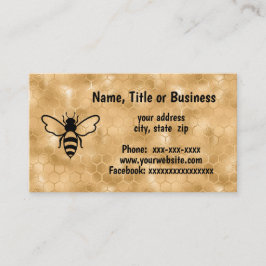 Cartão De Visita Abelha sobre o fundo de mel