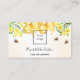 Cartão De Visita Abelhas-de-banho, mel, amarelo, foto qr code logo (Frente)