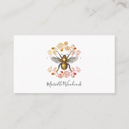 Cartão De Visita Abelhas De Mel E Laurel De Rosas