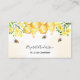 Cartão De Visita Abelhas-desmancha, mel, flores amarelas  (Frente)