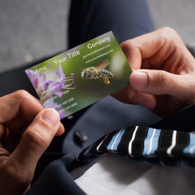 Cartão De Visita Abóbora-Bumble Voando Flor Puro (Criador carregado)