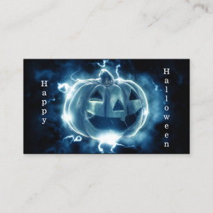 Cartão De Visita abóbora de Halloween na chuva