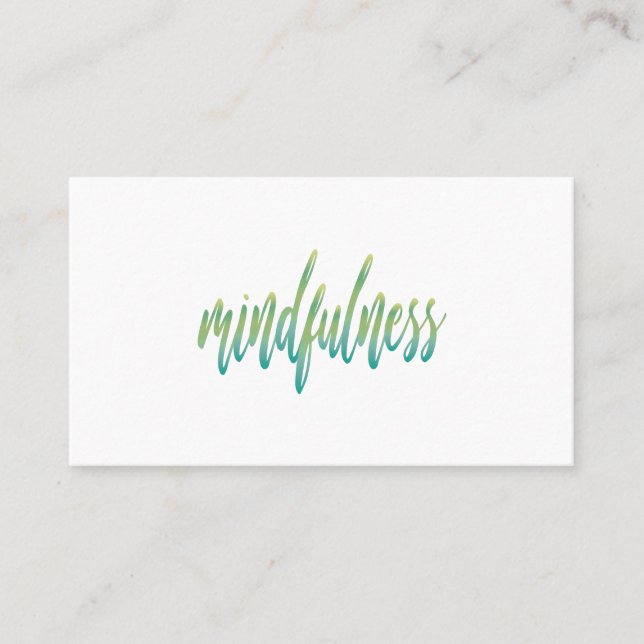 Cartão De Visita Abrandamento e pessoa consciente personalizados (Frente)