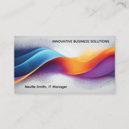 Cartão De Visita Abstract Digital Wave Particles High Tech