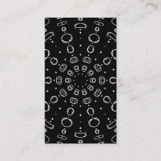 Cartão De Visita Abstract Monochrome White Mandala Geometric Patter