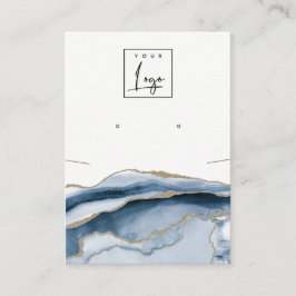 Cartão De Visita Abstrato Agate Marinho Necklace Earração de logoti
