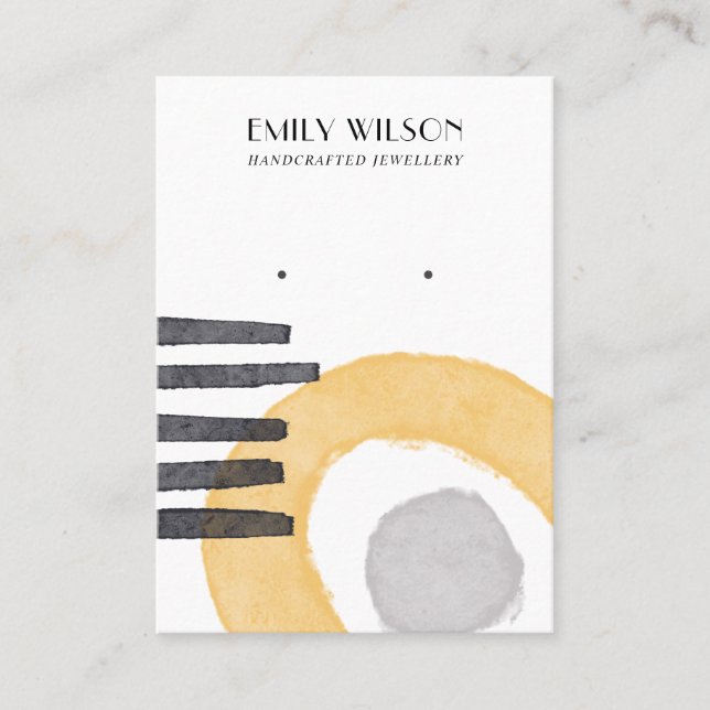 CARTÃO DE VISITA ABSTRATO AMARELO FORMAS DE EXIBIÇÃO DE EXIBIÇÃO DE (Frente)