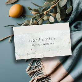 Cartão De Visita Abstrato Aqua Azul Pincel Azul Escória Lítida