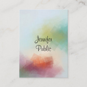 Cartão De Visita Abstrato Art Trendy Modern Vertical Typografia