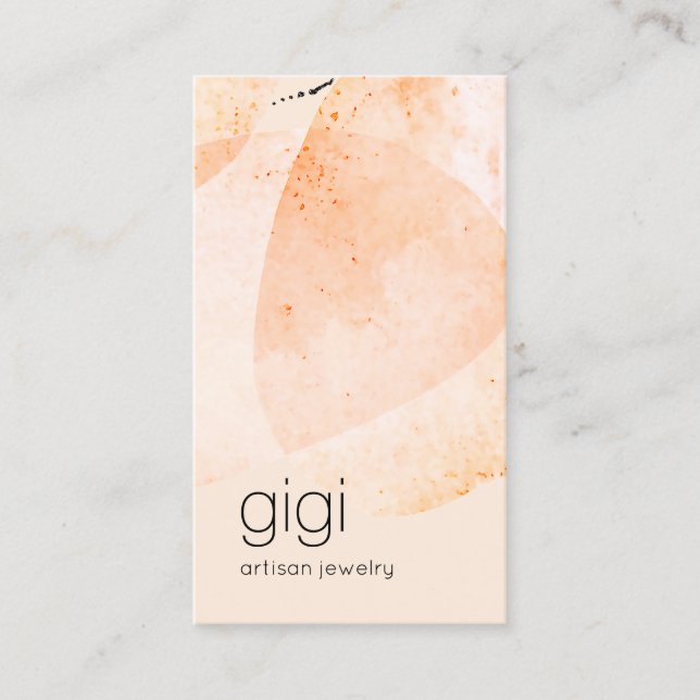 Cartão De Visita Abstrato Artístico Terracotta Boho Watercolor (Frente)
