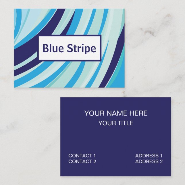 Cartão De Visita Abstrato Azul-curva, faixa de diagnóstico (Frente/Verso)
