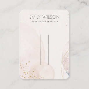 Cartão De Visita Abstrato Blush Dourado Watercolor Hairpin Display