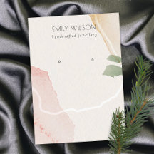 Abstrato Blush Earthy Green Stud Earring Display