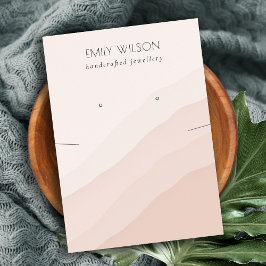 Cartão De Visita Abstrato Blush Pink Waves Necklace Earring Display