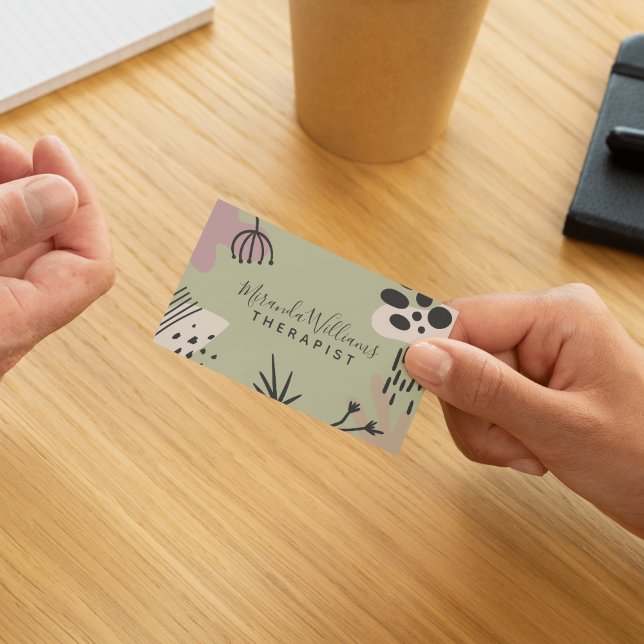 Cartão De Visita Abstrato boêmico de tranquilo (Bohemian Tranquil Terracotta Abstract Business Card)