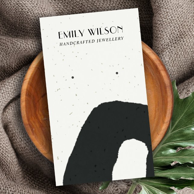 CARTÃO DE VISITA ABSTRATO CERAMIC BLACK WHITE STUD EARRPLAY DISPLAY (Criador carregado)