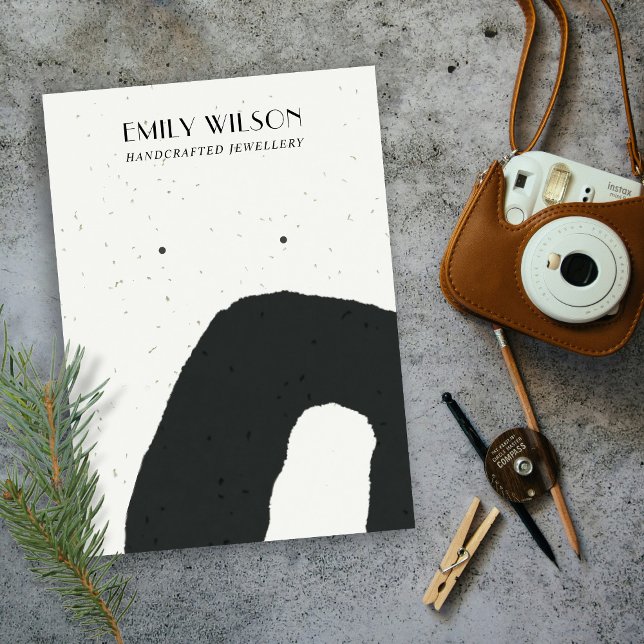 CARTÃO DE VISITA ABSTRATO CERAMIC BLACK WHITE STUD EARRPLAY DISPLAY (Criador carregado)