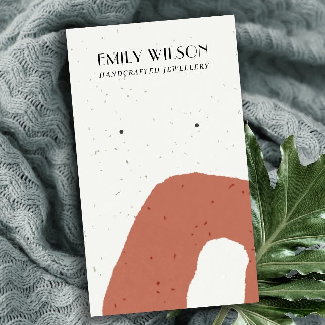 CARTÃO DE VISITA ABSTRATO CERAMIC BLUSH PEACH STUD DISPLAY (Criador carregado)