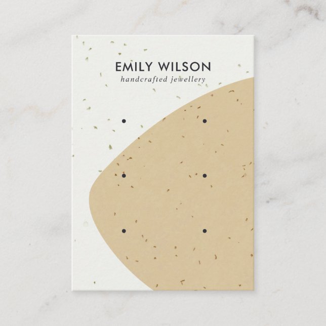 CARTÃO DE VISITA ABSTRATO CERAMIC OCHRE WAVE 3 STUD EARRPLAY (Frente)