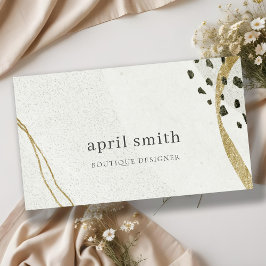 Cartão De Visita Abstrato Chic Textura Dourada de Cinzas Negras