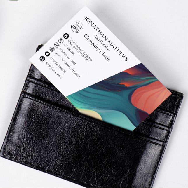 Cartão De Visita Abstrato Colorida Moderno I (Criador carregado)