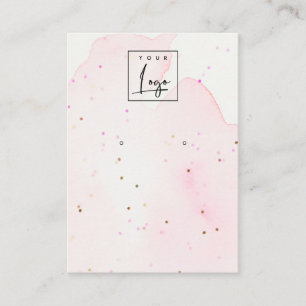 Cartão De Visita Abstrato Confetti Blush Stud Earração do logotip