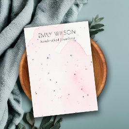 Cartão De Visita Abstrato Confetti Wash Blush Stud Earring Display