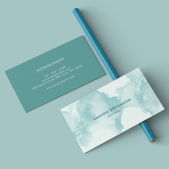 Cartão De Visita Abstrato de aquarela moderna (Criador carregado)