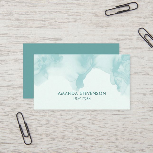 Cartão De Visita Abstrato de aquarela moderna (Frente/Verso In Situ)