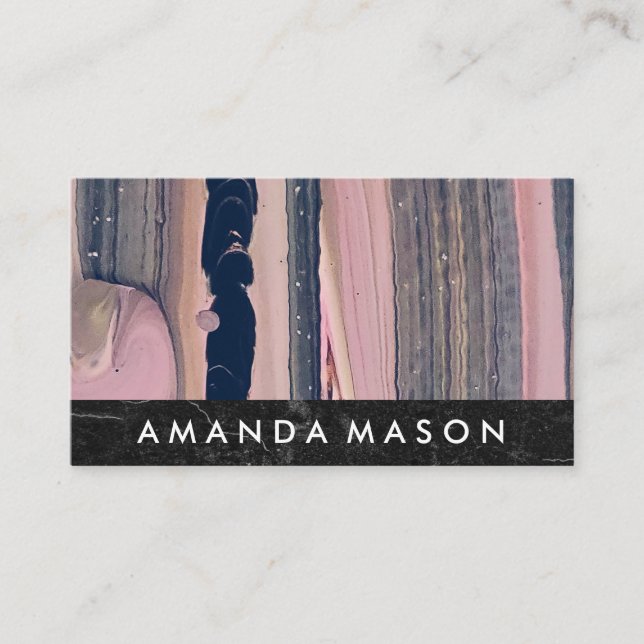 Cartão De Visita Abstrato de Arte Moderna | Designer Interior (Frente)