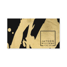 Abstrato de Artista Moderno Dourado/Traços Pretos