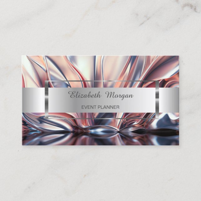 Cartão De Visita Abstrato de distribuição de prata profissional (Frente)
