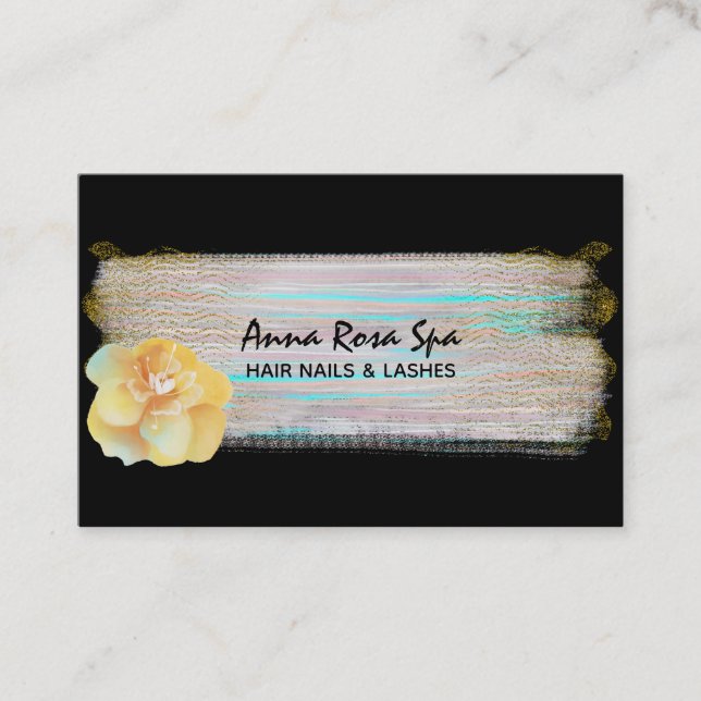 Cartão De Visita *~* Abstrato de Dourada de Lixeira  com Barra de P (Frente)