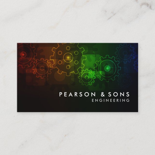 Cartão De Visita Abstrato de Engenharia de engenheiro (Frente)