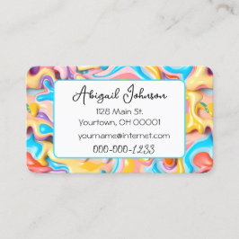 Cartão De Visita Abstrato de Fluido Plástico Pastel