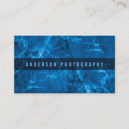 Cartão de visita Abstrato de mármore azul Elegante