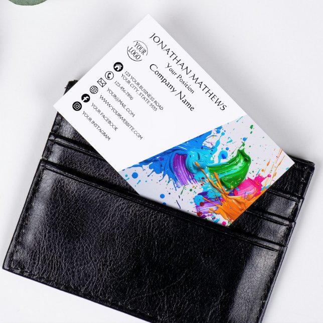 Cartão De Visita Abstrato de Tinta de Óleo Moderno I (Criador carregado)
