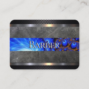 Cartão De Visita Abstrato do azul da barbearia