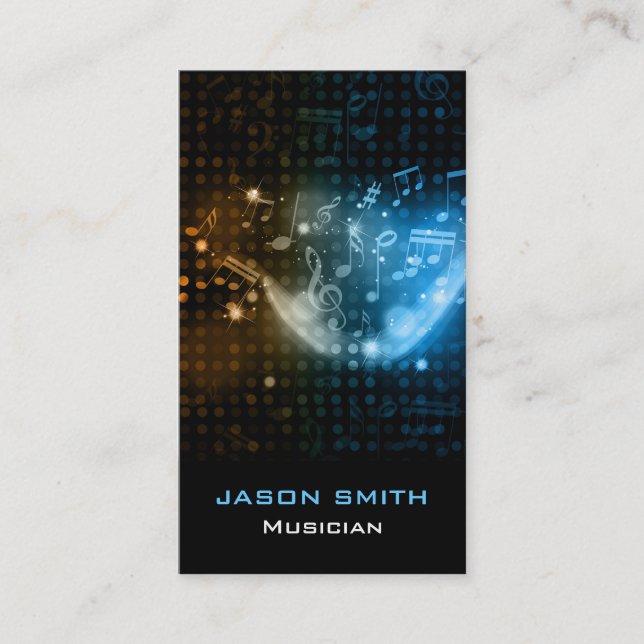 Cartão de visita abstrato do design da música (Frente)
